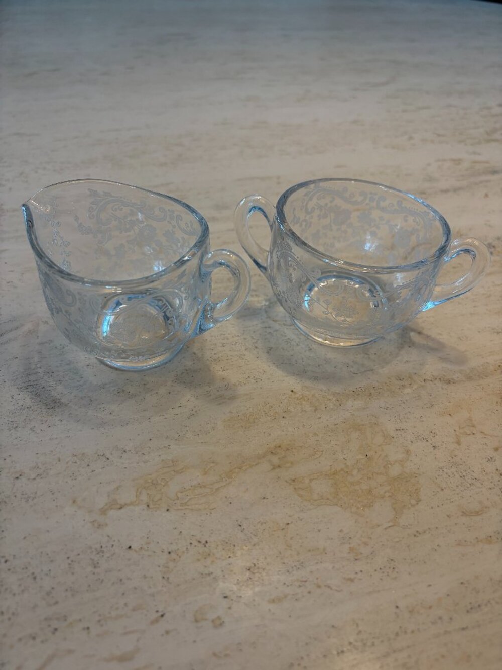 CHANTILLY ETCHED CREAM & SUGAR